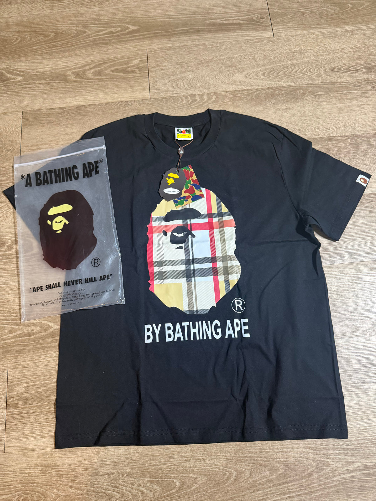 Bape X burberry graphic tees